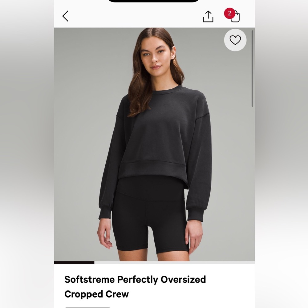 Lululemon Softstreme Perfectly Cropped Crew